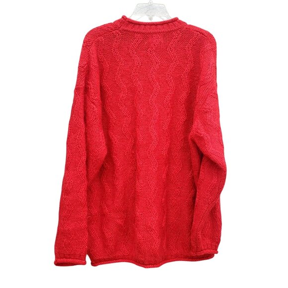 Vintage Esprit Mens Red Mohair Sweater Oversize Pullover 3XL 4XL Cable Knit 90s - Picture 6 of 10